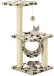Katzen-kratzbaum Sisal 65 Cm Beige Pfoten-aufdruck Vidaxl