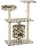 Katzen-kratzbaum Sisal 95 Cm Beige Pfoten-aufdruck Vidaxl