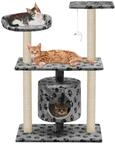 Katzen-kratzbaum Sisal 95 Cm Grau Pfoten-aufdruck Vidaxl