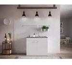 Respekta Komplettsp&uuml;le Dreht&uuml;r 100x50cm Wei&szlig; Sp&uuml;lschrank Sp&uuml;ltisch K&uuml;chensp&uuml;le