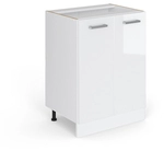 Vicco - K&uuml;chenunterschrank R-line, Wei&szlig; Hochglanz, 60 Cm Ohne Arbeitsplatte