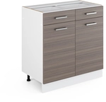 Vicco - K&uuml;chenunterschrank R-line, Edelgrau, 80 Cm Ohne Arbeitsplatte