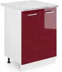 K&uuml;chenunterschrank R-line, Bordeaux Hochglanz, 60 Cm , Ap Marmor, Vicco