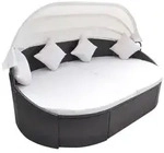 Vidaxl - Outdoor-loungebett Mit Dach Poly Rattan Braun