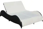 Vidaxl - Doppel-sonnenliege Mit Auflage Poly Rattan Schwarz