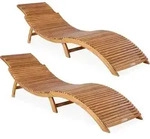 Sonnenliege Klappbar 2er Set Holz Fsc&reg;-zertifiziert 320kg Belastbarkeit 190x60cm