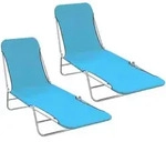 Vidaxl - Klappbare Sonnenliegen 2 Stk. Stahl Und Stoff Blau 26360