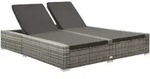 Doppel-sonnenliege Poly Rattan Grau - Vidaxl