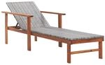 Vidaxl - Sonnenliege Poly Rattan Und Massivholz Akazie Grau