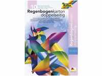 Glorex Regenbogenkartonmappe 200g/qm 22,5 x 32 cm, 10 Blatt Bastelpapier