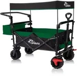 Samax - Faltbarer Bollerwagen Offroad Mit Dach - Schwarz / Gr&uuml;n