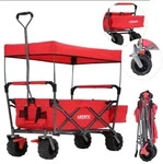 Arebos - Bollerwagen Faltbar Mit Dach Handwagen Transportkarre Ger&auml;tewagen...