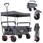 Arebos - Bollerwagen Faltbar Mit Dach Handwagen Transportkarre Ger&auml;tewagen Inklusive