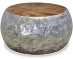 Couchtisch Aluminium Teak 60x60x30 Cm - Vidaxl