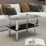 Couchtisch Mit Ablage Glas Vidaxl