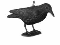 Taubenschreck Krähe, Dekofigur als Vogelscheuche, stehende Figur für Taubenabwehr,