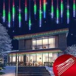 Monzana&reg; Lichterkette Meteorschauer 480 Led Au&szlig;en Wetterfest 10 R&ouml;hre Je 50 Cm