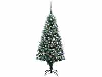 Künstlicher Weihnachtsbaum,Kunstbaum mit LEDs & Kugeln & Zapfen 180 cm vidaXL