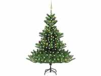 Künstlicher Weihnachtsbaum，Kunstbaum Nordmann LED & Kugeln Grün 240 cm...