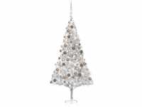 Bonnevie - Künstlicher Weihnachtsbaum Beleuchtung & Kugeln Silber 240 cm