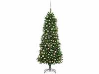 Künstlicher Weihnachtsbaum,Kunstbaum mit LEDs & Kugeln 240 cm Grün vidaXL