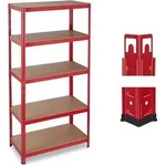 Schwerlastregal, Traglast 875 Kg, 5 Ebenen, Zum Stecken, Keller, Garage, Hxbxt: