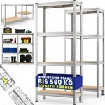 2x Monzana Schwerlastregal 170x75x30cm 280kg 4 Mdf-platten Regal Lagerregal