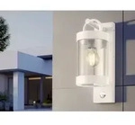 Sambesi Lantern Wandleuchte Wei&szlig; Ip44 Bewegungssensor Trio Beleuchtung