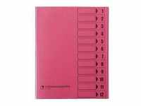 Bene - Ordnungsmappe din A4 250g/m² Farbe: rosa 12 Fächer