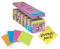Post-it Super Sticky Haftnotizen 76x76 Mm, Sortierte Farben, 24 Bl&ouml;cke &Agrave; 90 Blatt