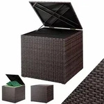 Polyrattan Auflagenbox Kissenbox Gartenbox Lounge 75x75x70 Cm Wasserdicht Innentasche