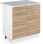 Vicco - K&uuml;chenunterschrank R-line, Sonoma, 80 Cm , Ap Marmor