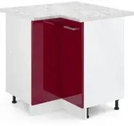 Eckunterschrank R-line, Bordeaux Hochglanz, 75.6 Cm, Ap Marmor, Vicco
