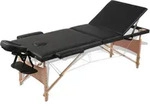 Massageliege Klappbar 3-zonen Mit Holzgestell Schwarz - Vidaxl