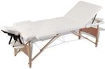 Massageliege Klappbar 3-zonen Mit Holzgestell Cremewei&szlig; - Vidaxl