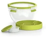 Emsa N1071300 Clip & Go Salatbox De, Klar & Gr&uuml;n, 1 St&uuml;ck (1st Pack)
