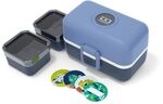 Children's Lunch Box - Monbento - 3 Compartments - Bpa Free - Mb Tresor Infinity Blue