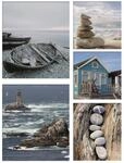 Art For The Home - Strand - Leinwandbild Set - Blau - 5-er Set - 80x60 Cm
