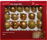 Trendline - Weihnachtskugeln Aus Glas &Oslash; 5/ 5,7/ 6,7 Cm Gold 42 St&uuml;ck...