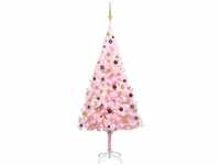 Bonnevie - Künstlicher Weihnachtsbaum,Kunstbaum mit LEDs & Kugeln Rosa 240 cm...