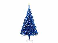 Künstlicher Weihnachtsbaum Beleuchtung & Kugeln Blau 240 cm vidaXL403980