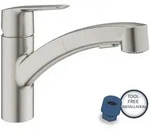 Grohe Quickfix Start - Sp&uuml;ltisch Einhebelmischer Mit Ausziehbarer Brause, Supersteel