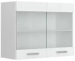 Vicco - K&uuml;chenglasschrank R-line, Wei&szlig; Hochglanz, 80 Cm