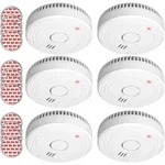 6er Set Elro Optischer Rauchmelder Mit 5 Jahres Batterie & Magnethalterung &Oslash; 9cm
