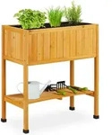 Relaxdays - Hochbeet Holz, Pflanzbeet Auf Stelzen, Hbt: 80,5 X 74 X 38 Cm, Garten,