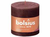 Bolsius - Rustik Stumpenkerze samtrot, Höhe 10 cm, ø 10 cm Stumpen- und Kugelkerzen