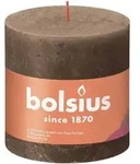 Bolsius - Rustik Stumpenkerze Wildleder Braun, H&ouml;he 10 Cm, &Oslash; 10 Cm Stumpen- Und