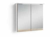 Badezimmer Spiegelschrank Marino mit LED-Beleuchtung und Steckdose / Moderner,