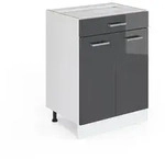 K&uuml;chenunterschrank R-line, Anthrazit Hochglanz, 60 Cm Mit Schublade, Ohne