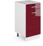 Vicco - K&uuml;chenunterschrank R-line, Bordeaux Hochglanz, 40 Cm Ohne Arbeitsplatte